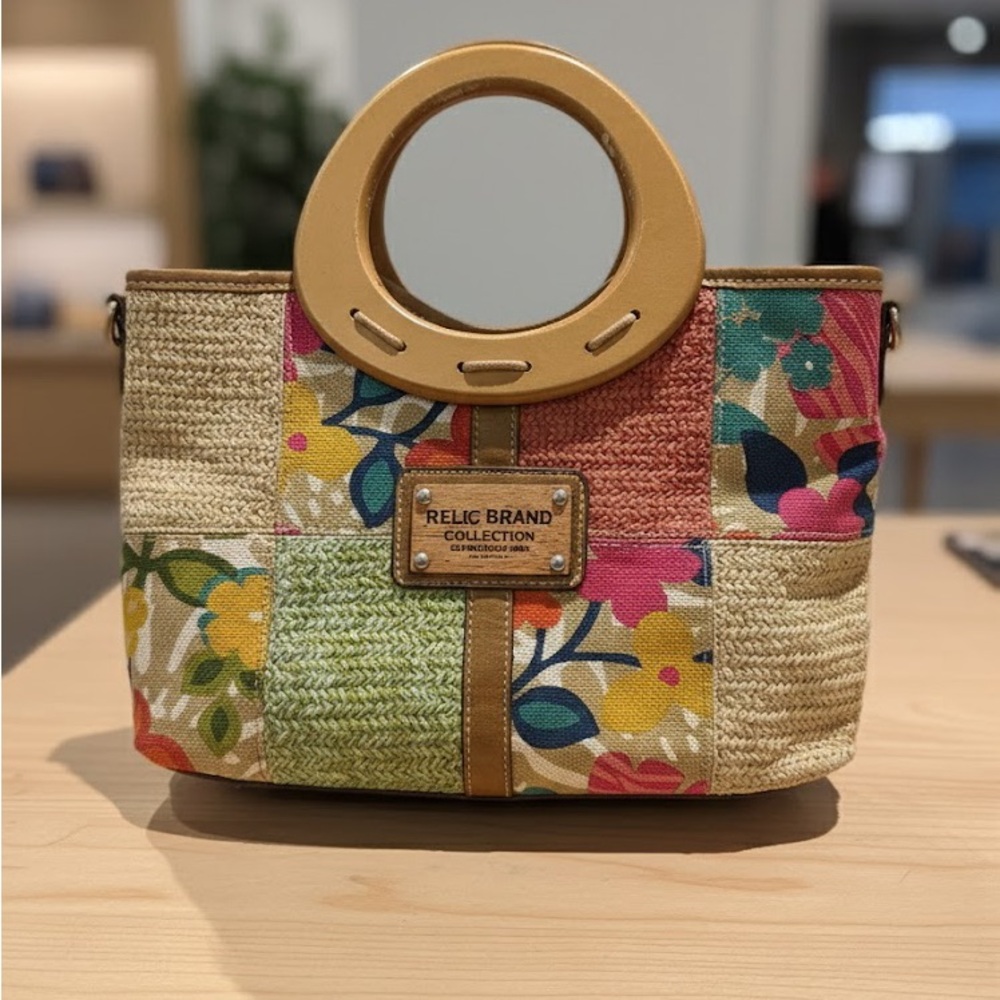 Relic Multicolor Patchwork Woven Tote Bag